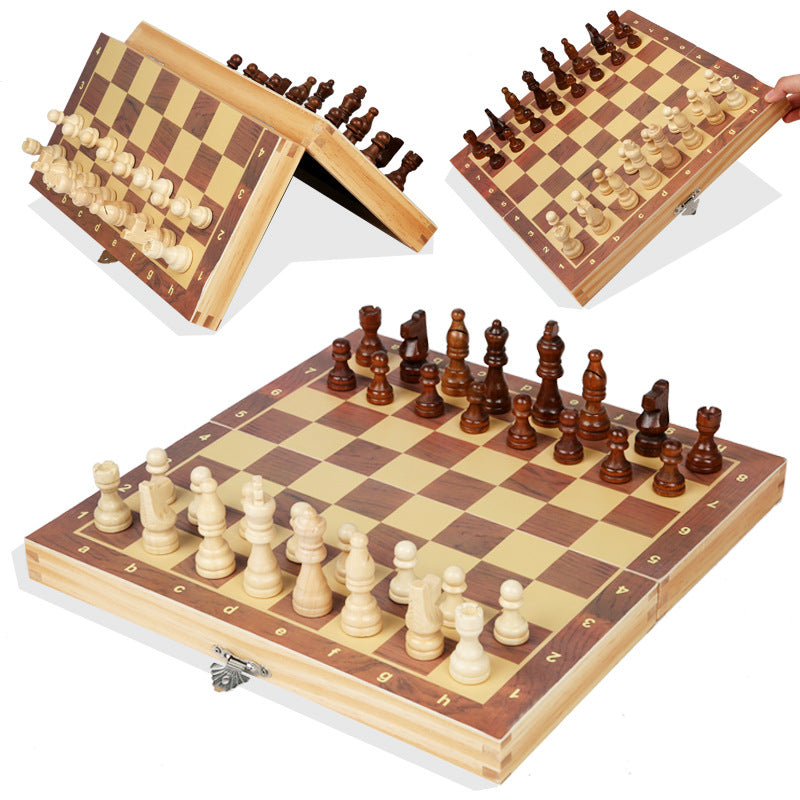 Magnetic Wooden Folding Chess Board High-end Puzzle Chess Game Entertainment